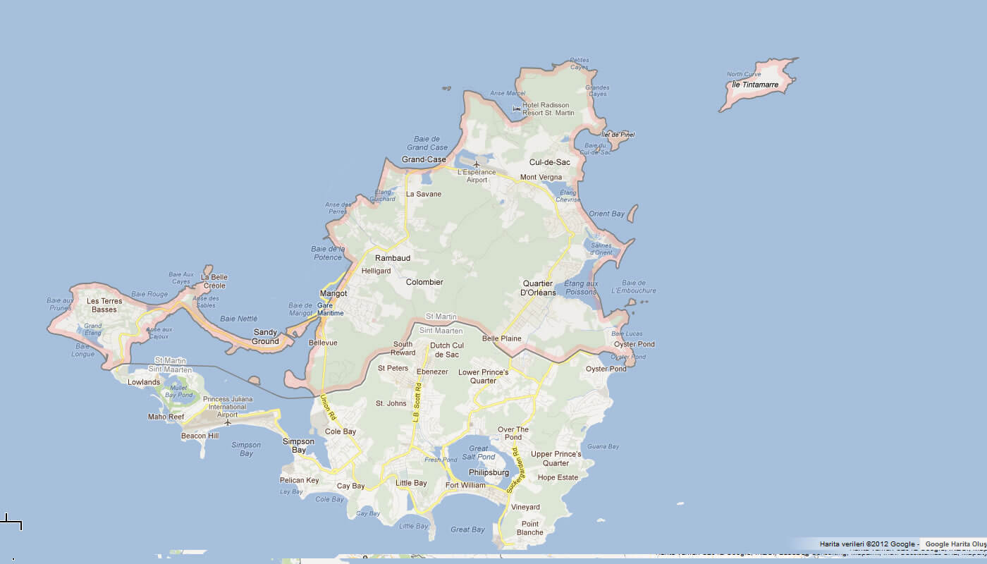 map of Saint Martin